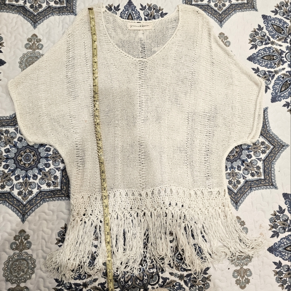 Graham & Spencer knit sweater with fringe